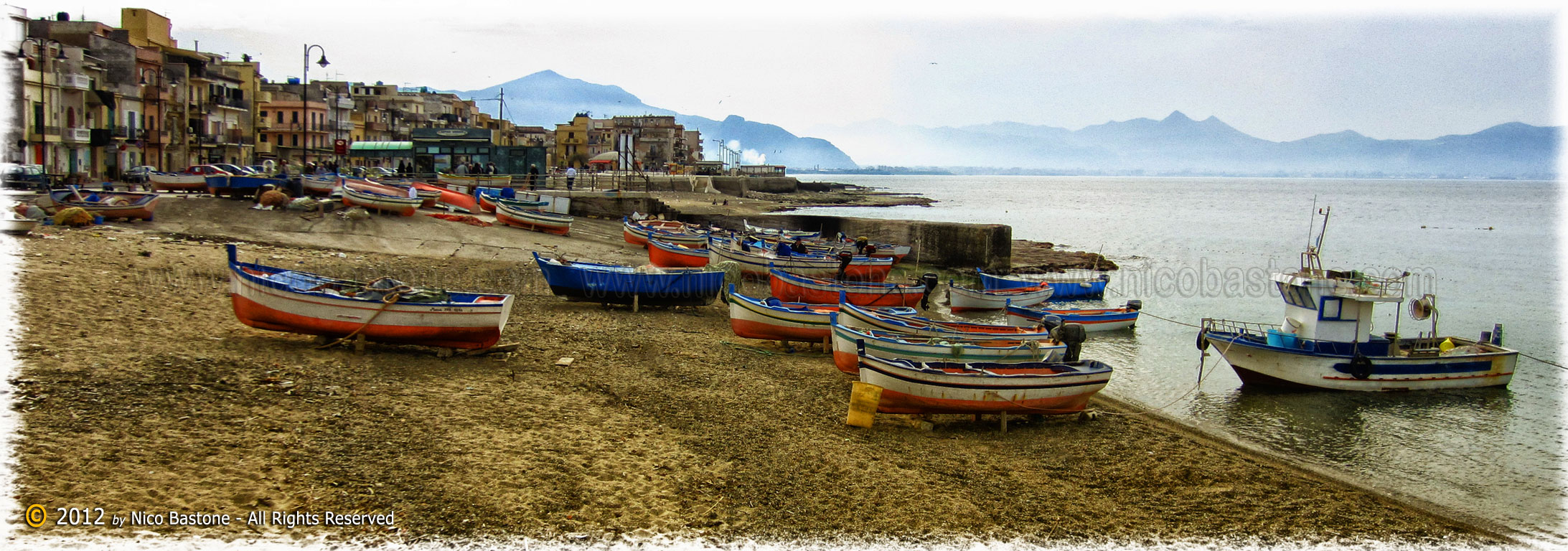 Aspra, Bagheria PA "Panorama con barche - A large view with boats 2185x768"