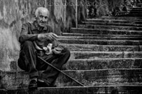 Bastia, Corsica "Pausa con baguette" - Black & White Fine Art Photography