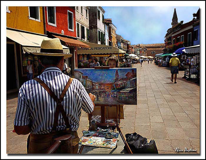 Burano - Venice - A painter on open air