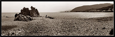 Castel di Tusa - Tusa Marina ME "Foto panoramica - a large view in sepia, seppia - 2156x706"