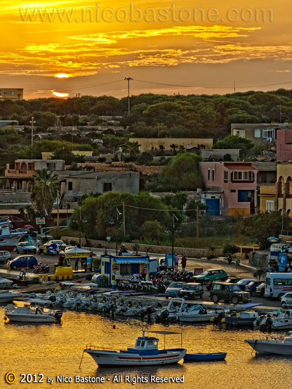 Lampedusa 06, Isole Pelagie "Tramonto con barche - Sunset with boats"