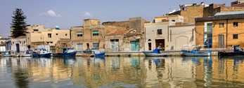Mazara del Vallo TP "Fiume Mazaro. Panorama con barche - Mazaro River. Seascape with boats" 2114x768