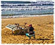 Menfi AG "Lido Fiori. Ciclista in spiaggia - Cysclist on the beach" 02