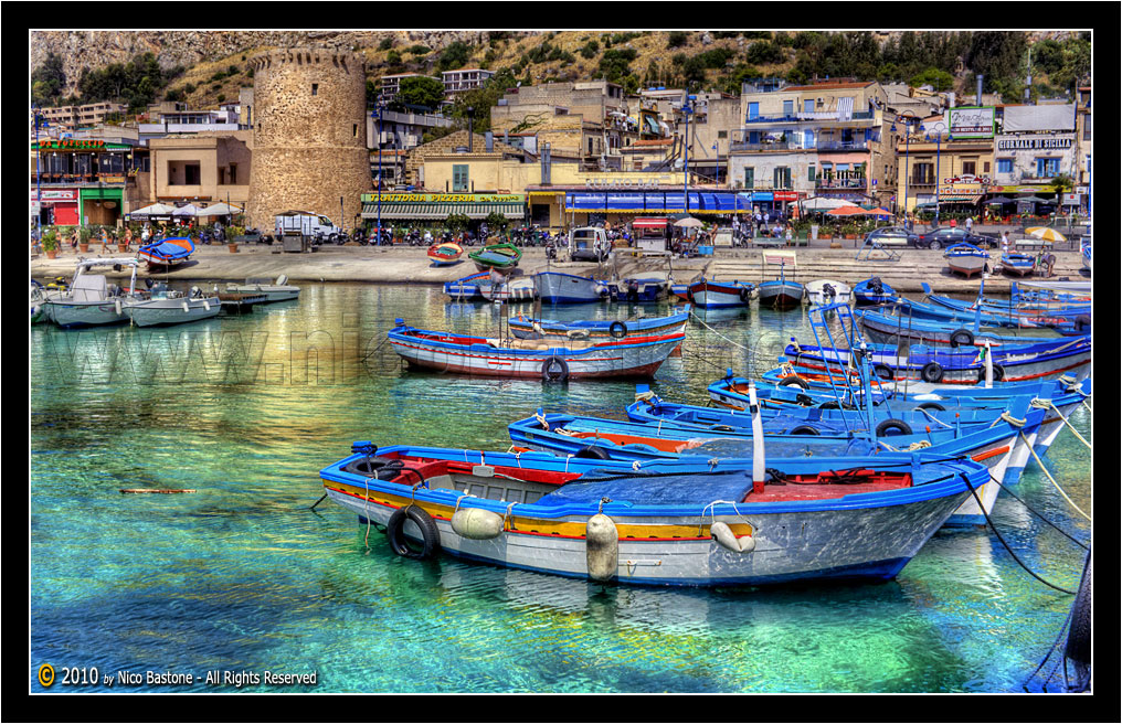 Mondello, Palermo "Paesaggio con barche 5 - Seascape with boats # 5"