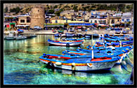 Mondello, Palermo "Paesaggio con barche 5 - Seascape with boats # 5"