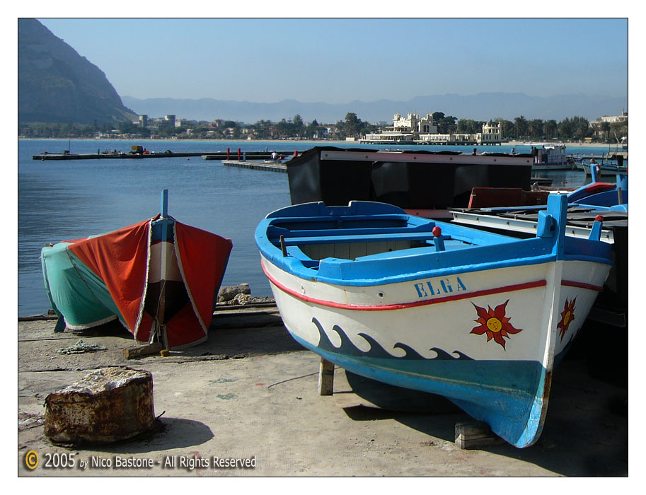 Mondello, Palermo "Paesaggio con barche" - "Seascape with boats"