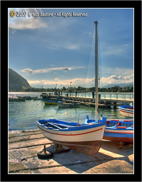 Mondello, Palermo "Paesaggio con barche 3 - Seascape with boats # 3"