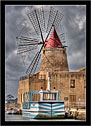 Mozia - Mothia, Motya, Marsala TP "Lo stagnone, le saline e i mulini a vento - The Saline (salt production) windmill 02"