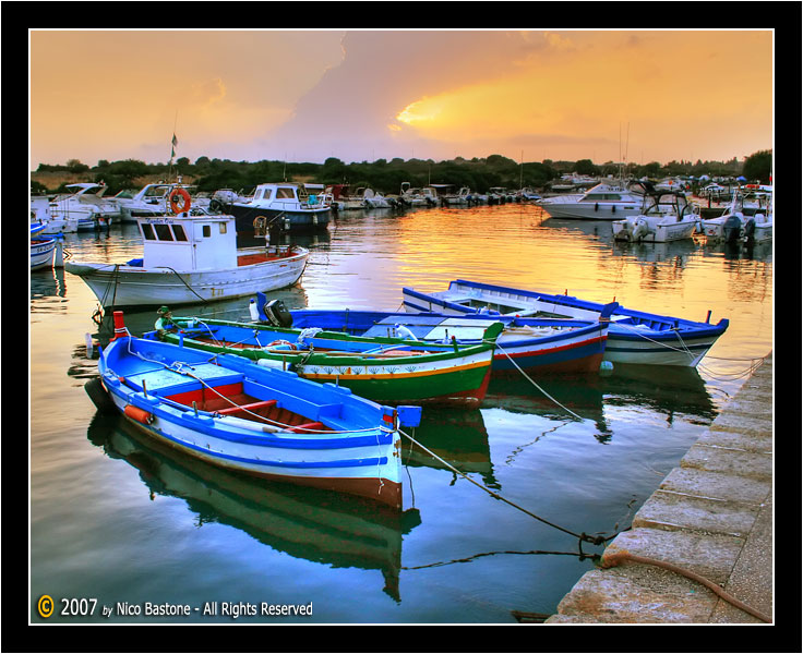 Ognina, Siracusa # 1 barche al tramonto - boats at the sunset foto photos, images, pictures, fotos, pics