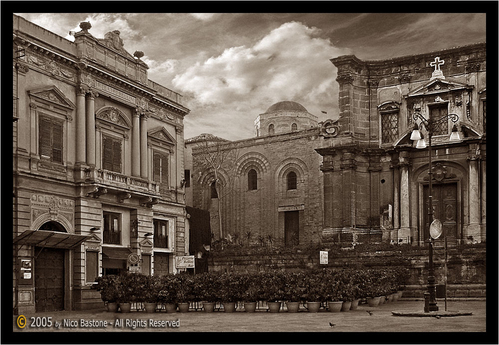 Palermo "Piazza Bellini - Bellini Square" - Sepia photos