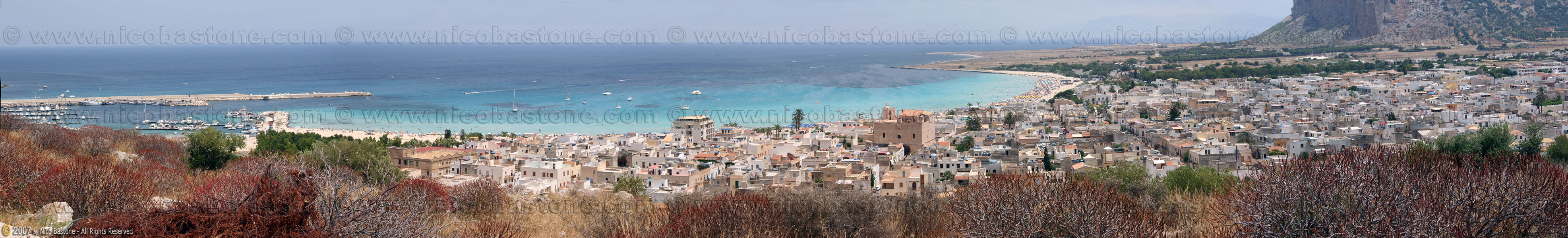 San Vito Lo Capo PT - Panoramic Photography, Foto Panoramiche - S.Vito Lo Capo TP - Panorama - A large view - 3946x600