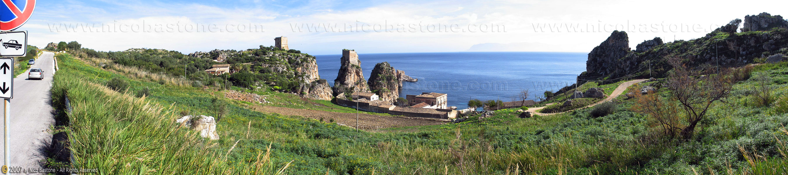 Panoramic Photography - Foto Panoramiche - "I Faraglioni" Scopello, Castellammare del Golfo TP - Panorama - A large view - 2695x600